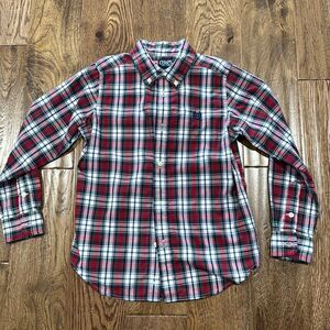 Boys Chaps button down. Red/navy/green Sz 7